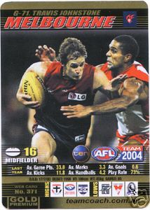 2004 AFL Teamcoach Gold Card G-71 Travis JOHNSTONE (Melb)