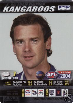 2004 AFL Teamcoach Silver Card S-69 Adam Simpson