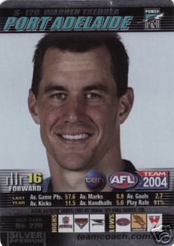 2004 AFL Teamcoach Silver Card S-120 Warren Tredrea - Click Image to Close