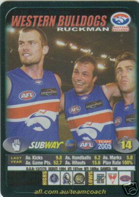 2005 AFL Teamcoach Subway Captain Wildcard C-16 L DARCY (WB) - Click Image to Close