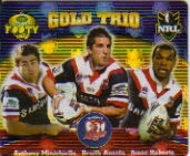 2007 Smith Chips Footy Tazo Gold Trio 59/64 ROOSTERS