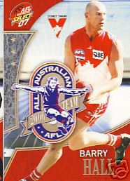 2007 Select AFL Supreme All Australian AA11 Barry Hall - Click Image to Close