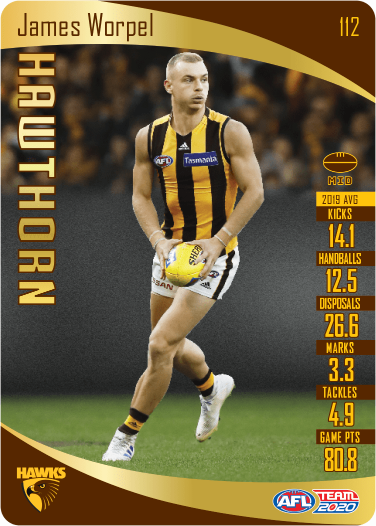 2020 Teamcoach Gold Card 112 James WORPEL (Haw) - Click Image to Close