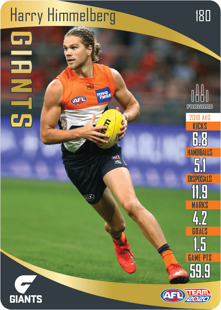 2020 Teamcoach Gold Card 180 Harry HIMMELBERG (GWS) - Click Image to Close