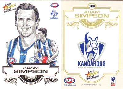2008 Select Champions Sketch Card SK18 Adam SIMPSON (Kang)