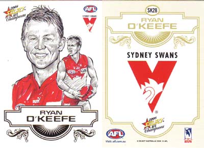 2008 Select Champions Sketch Card SK28 Ryan O'KEEFE (Syd) - Click Image to Close