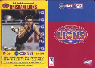 AFL 2008 Teamcoach Team Checklist WEST COAST