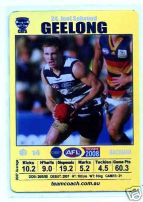 AFL 2008 Teamcoach Gold #24 Joel SELWOOD (Geel)
