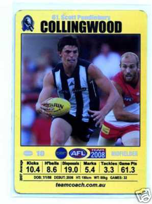 AFL 2008 Teamcoach Gold #61 Scott PENDLEBURY (Coll)