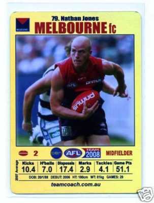 AFL 2008 Teamcoach Gold #79 Nathan JONES (Melb)