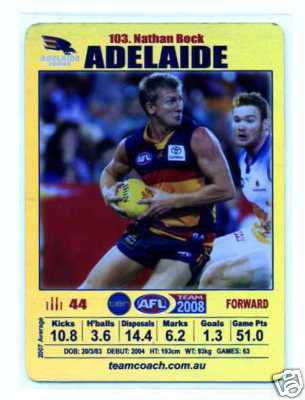 AFL 2008 Teamcoach Gold #103 Nathan BOCK (Adel)