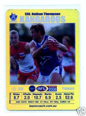 AFL 2008 Teamcoach Gold #130 Nathan THOMPSON (Kang)