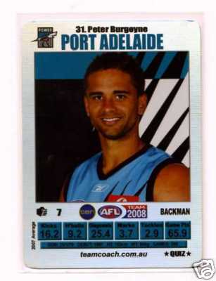 AFL 2008 Teamcoach Silver #31 Peter BURGOYNE (Port)