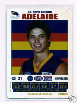 AFL 2008 Teamcoach Silver #53 Chris KNIGHTS (Adel)