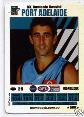 AFL 2008 Teamcoach Silver #83 Domenic CASSISI (Port)