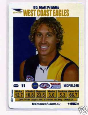 AFL 2008 Teamcoach Silver #90 Lenny HAYES (StK)