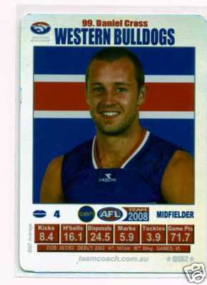AFL 2008 Teamcoach Silver #99 Daniel CROSS (WB)