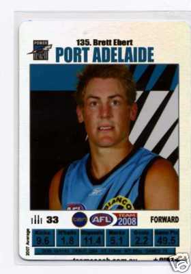 AFL 2008 Teamcoach Silver #135 Brett EBERT (Port)