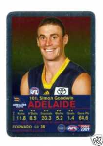 AFL 2009 Teamcoach Silver 101 FF Simon GOODWIN (Adel) - Click Image to Close