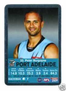 AFL 2009 Teamcoach Silver 33 DYK Peter BURGOYNE (Port) - Click Image to Close
