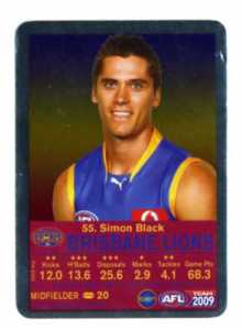AFL 2009 Teamcoach Silver 55 MM Simon BLACK (Bris)