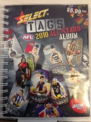 2010 Select AFL Stars Tags ALBUM (with pages)