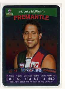 AFL 2010 Teamcoach Silver Card 119 Luke McPHARLIN (Frem)