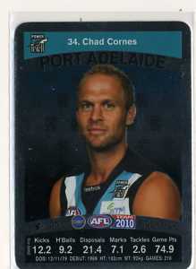 AFL 2010 Teamcoach Silver Card 34 Chad CORNES (Port) - Click Image to Close
