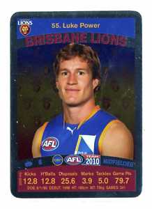 AFL 2010 Teamcoach Silver Card 55 Luke POWER (Bris)