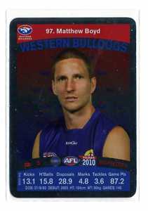 AFL 2010 Teamcoach Silver Card 97 Matthew BOYD (WB)