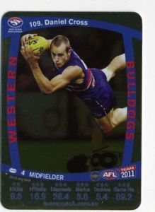 AFL 2011 Teamcoach Gold Card G109 Daniel CROSS (WB) - Click Image to Close