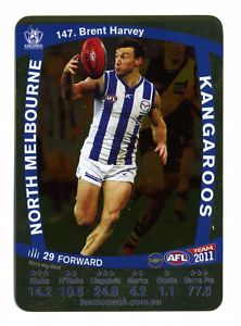 AFL 2011 Teamcoach Gold Card G147 Brent HARVEY (NM) - Click Image to Close