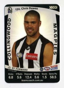 AFL 2011 Teamcoach Silver Card S124 Chris DAWES (Coll)