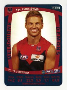 AFL 2011 Teamcoach Silver Card S144 Colin SYLVIA (Melb) - Click Image to Close
