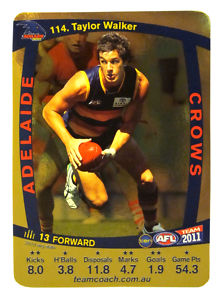 AFL 2011 Teamcoach Gold Card G114 Taylor WALKER (Adel)