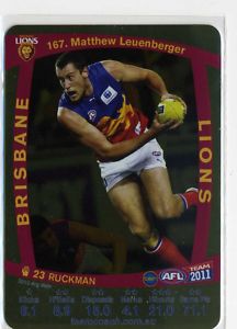 AFL 2011 Teamcoach Gold Card G167 Matthew LEUENBERGER (Bris) - Click Image to Close