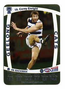 AFL 2011 Teamcoach Gold Card G19 Corey ENRIGHT (Geel)
