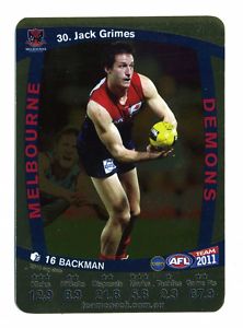 AFL 2011 Teamcoach Gold Card G30 Jack GIMES (Melb) - Click Image to Close