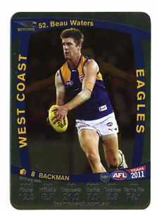 AFL 2011 Teamcoach Gold Card G52 Beau WATERS (WCE)