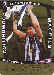 AFL 2011 Teamcoach Gold Card G69 Sharrod WELLINGHAM (Coll) - Click Image to Close