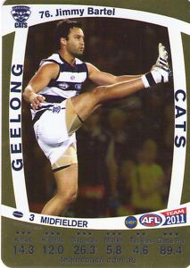 AFL 2011 Teamcoach Gold Card G76 Jimmy BARTEL (Geel)