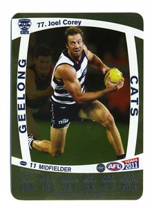 AFL 2011 Teamcoach Gold Card G77 Joel COREY (Geel)
