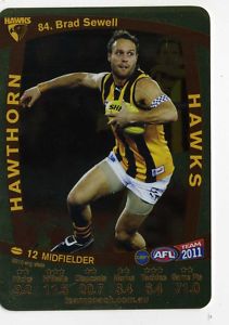 AFL 2011 Teamcoach Gold Card G84 Brad SEWELL (Haw)