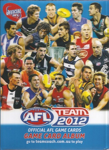 AFL 2012 Teamcoach ALBUM (includes Bonus 3D B&F Card)