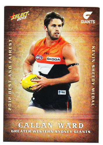 2013 Select Champions Best and Fairest BF9 Callan WARD (GWS)