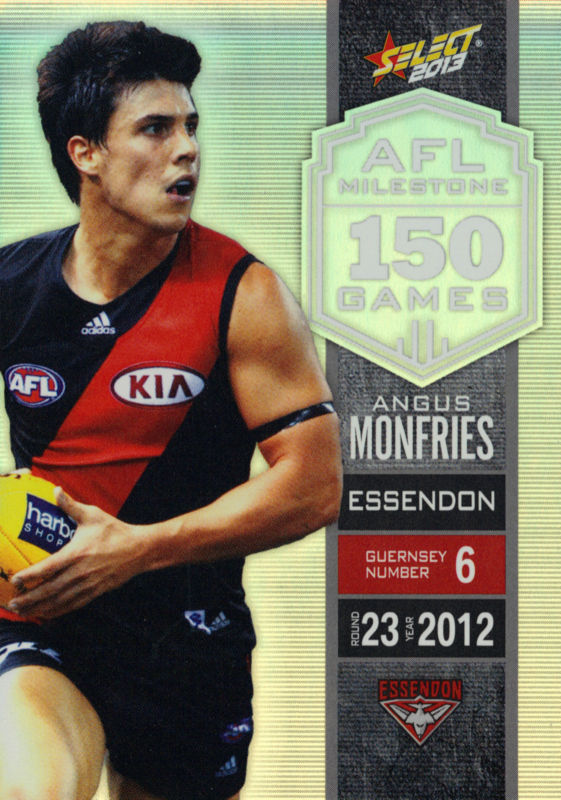 2013 Select Champions AFL Milestones MG18 Angus MONFRIES (Ess)