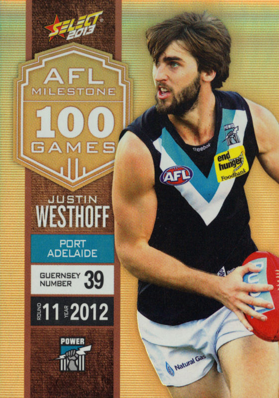 2013 Select Champions AFL Milestones MG57 Justin WESTOFF (Port) - Click Image to Close