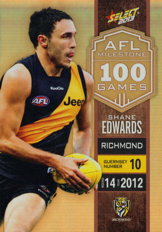 2013 Select Champions AFL Milestones MG58 Shane EDWARDS (Rich) - Click Image to Close