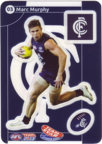 AFL 2013 Teamcoach Team Star Stickers 03 Marc MURPHY (Carl) - Click Image to Close