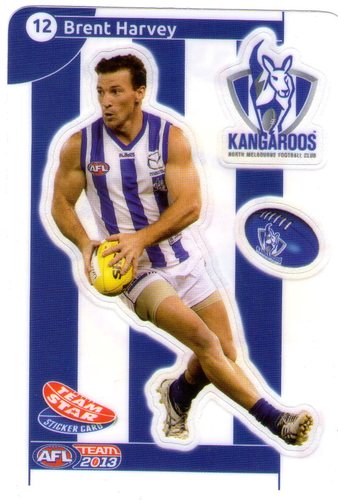 AFL 2013 Teamcoach Team Star Stickers 12 Brent HARVEY (NM) - Click Image to Close